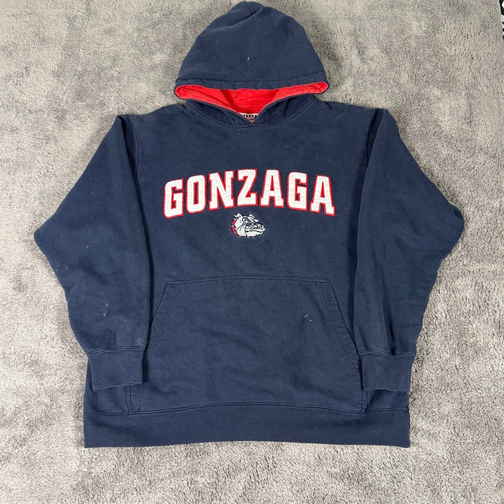 Foot Locker Gonzaga Bulldogs Hoodie Mens Large Navy Blue Good Pullover Fleece